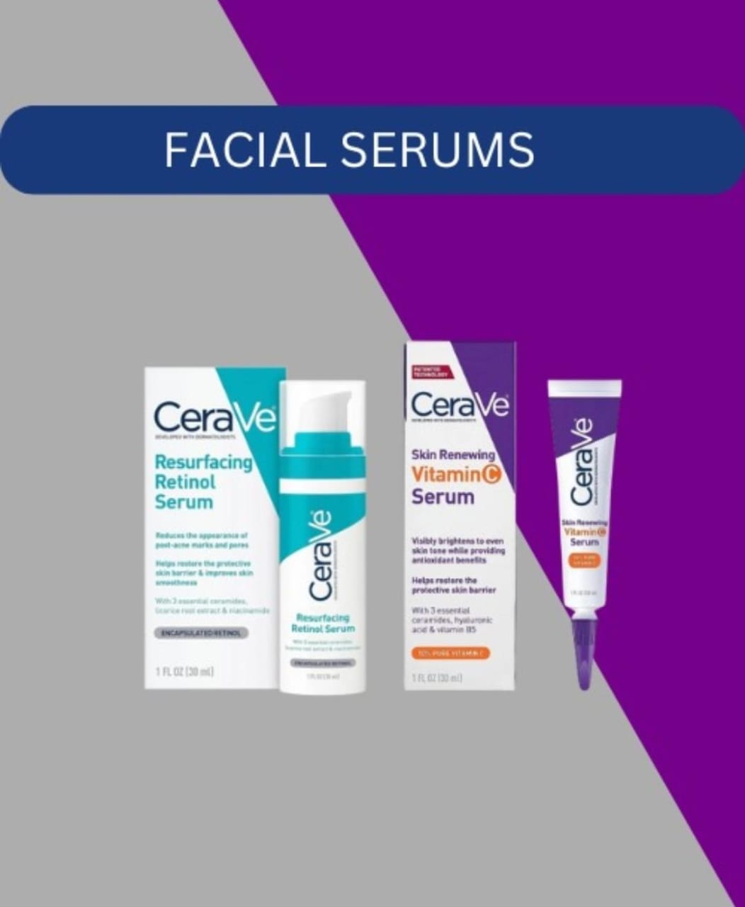 CeraVe Facial Serums with Niacinamide and Retinol