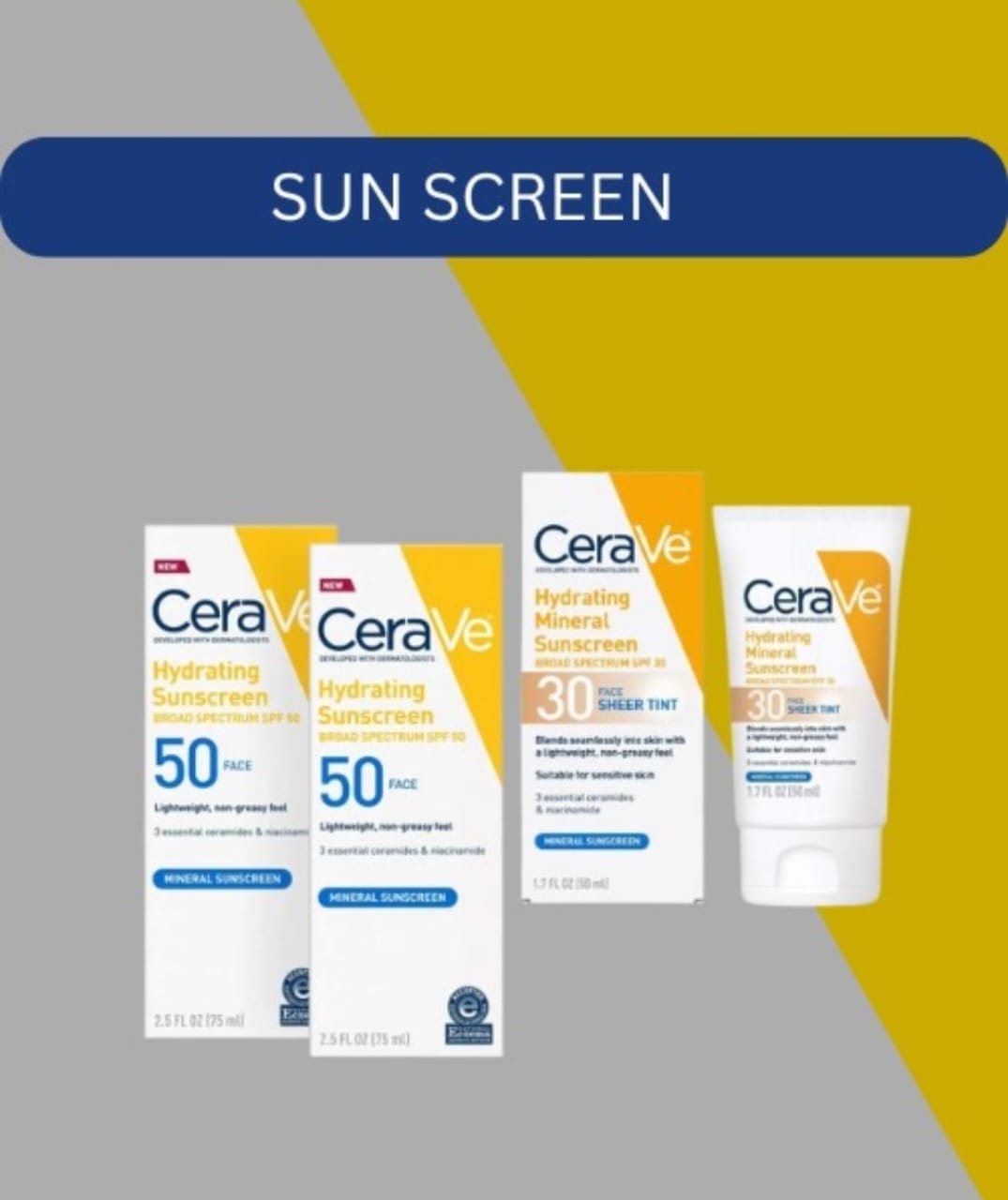 CeraVe Sunscreen with SPF for Face and Body